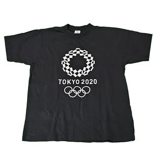 Tokyo 2020 Olympics Mens T-Shirt Adult Size M Black Short Sleeve Logo Crewneck